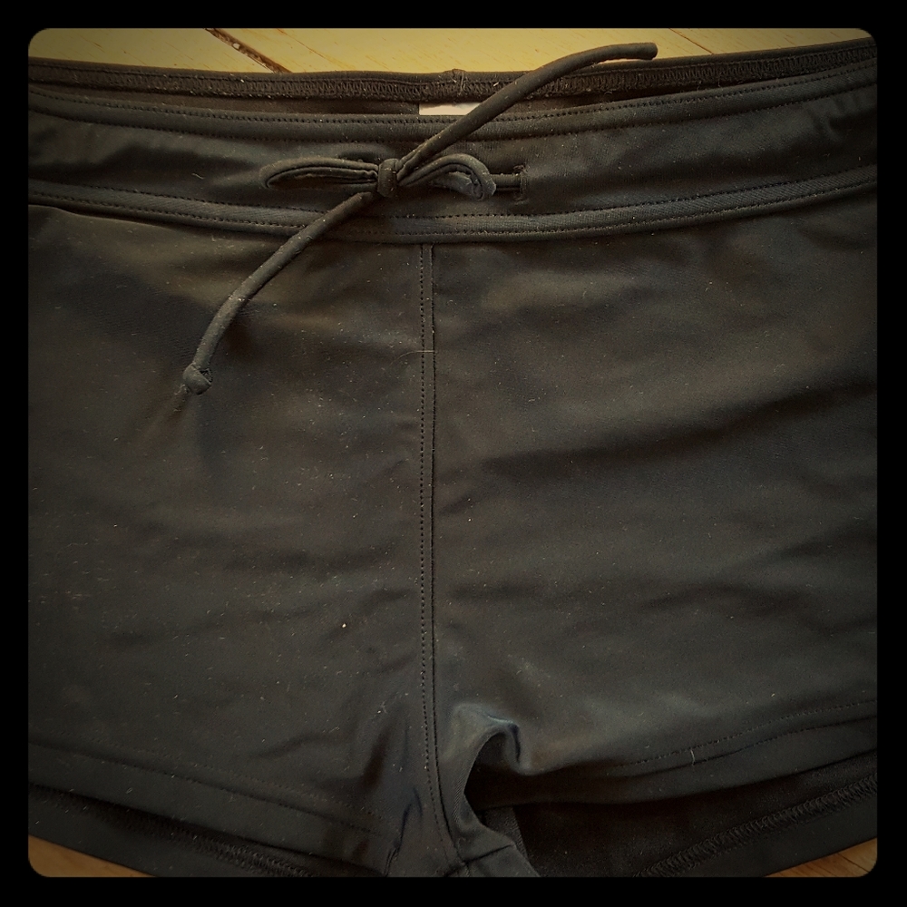 Old Navy swim boyshorts women's L tie front black